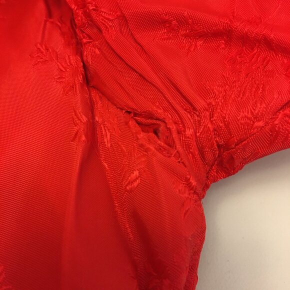 Vintage 50s Red Brocade Cocktail Party Dress Christmas Holidays MCM (IB) - Picture 14 of 16